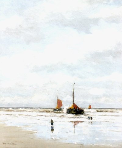 Fishing Boats in the Surf by Gerhard Morgenstjerne Munthe